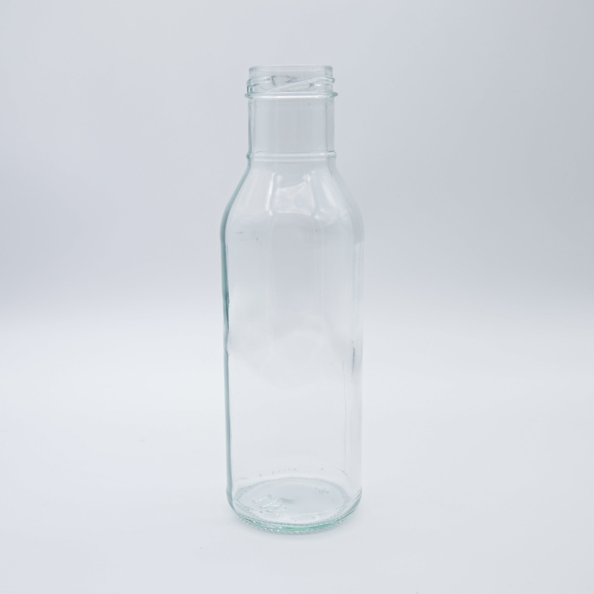 12oz Clear Glass Ring Neck Dressing & Sauce Bottles (Cap Not Included) - 12/Case, Clear Type III 38-400