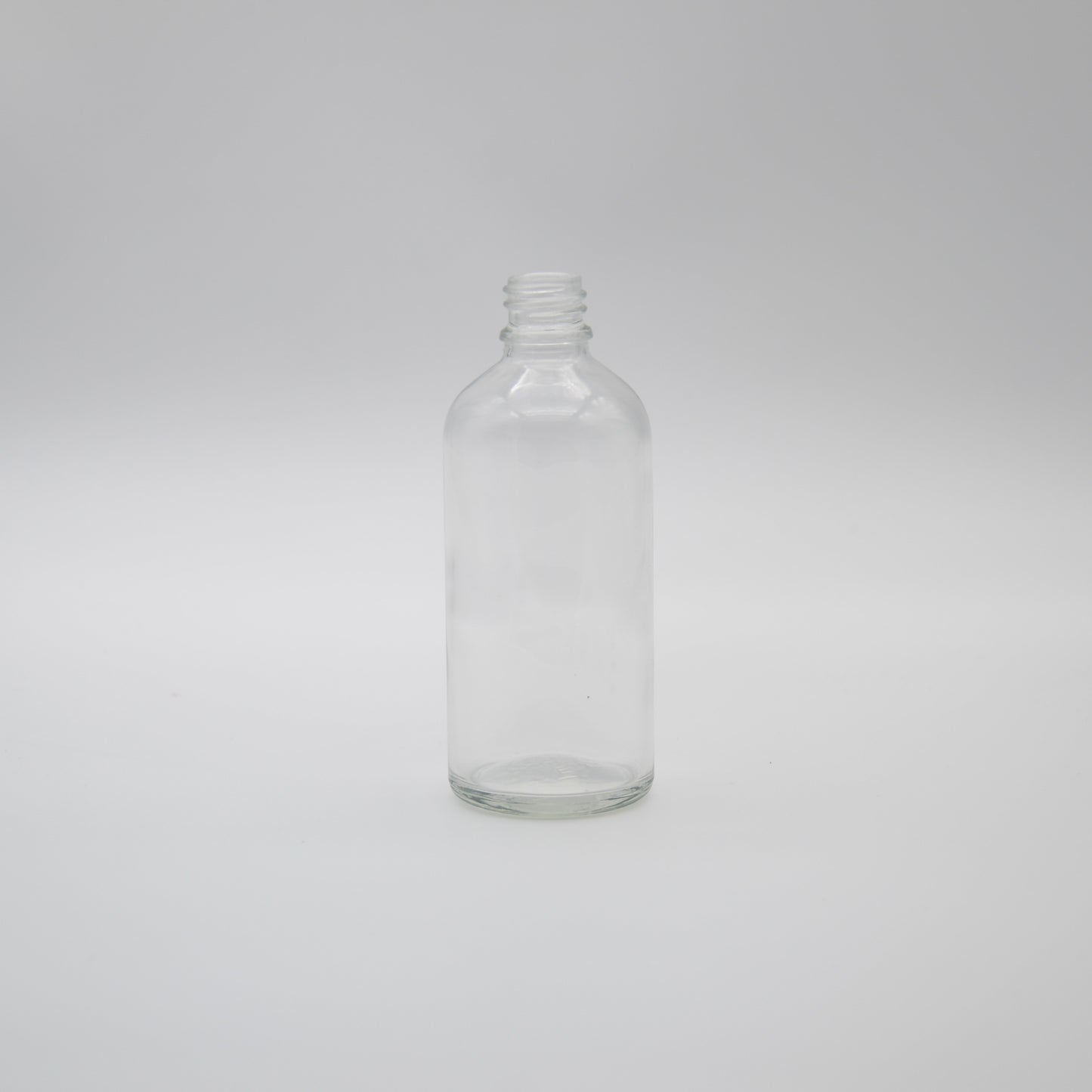 100ml Clear Glass Boston Round Bottle 18 DIN