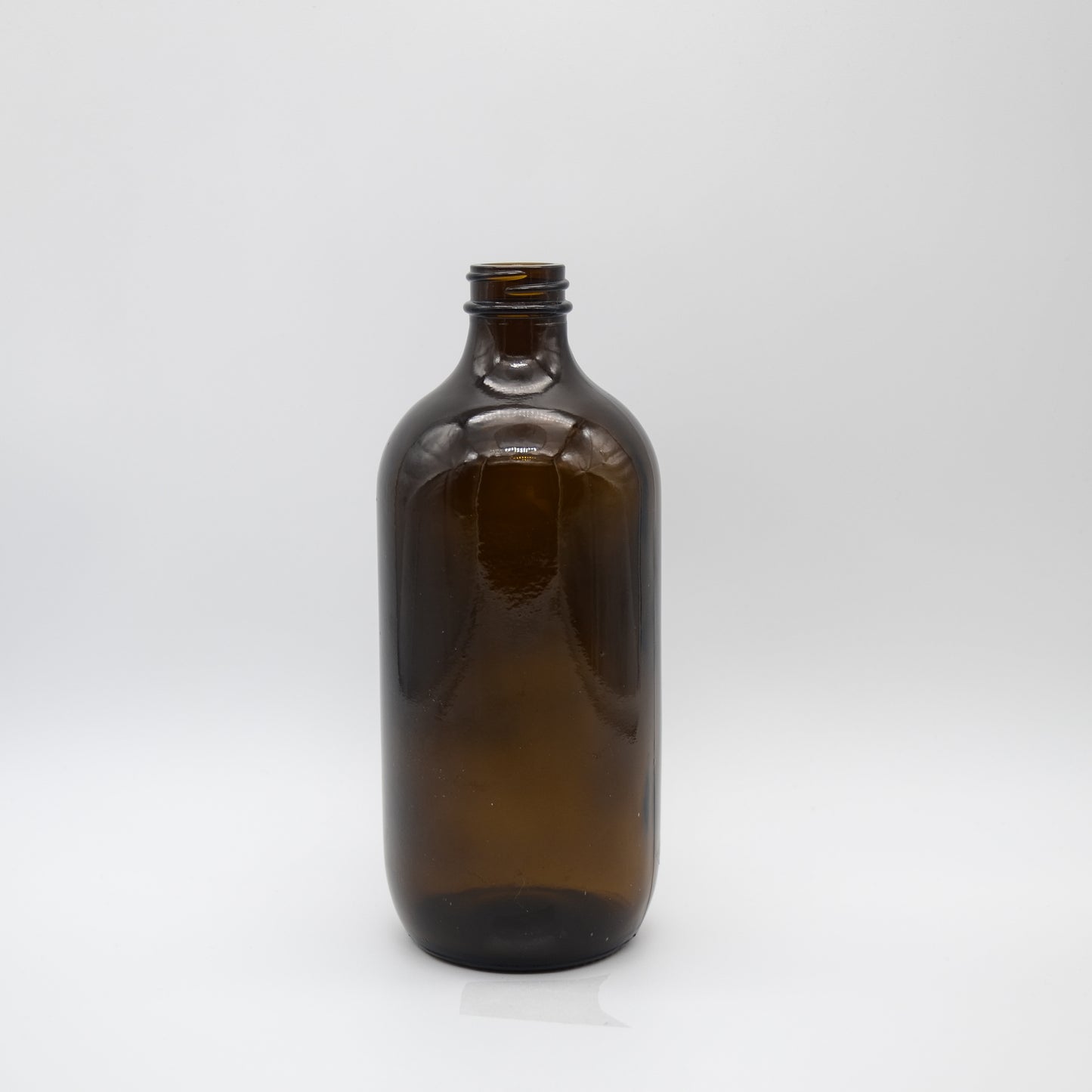 16oz Amber Glass Boston Round Bottle 28/400