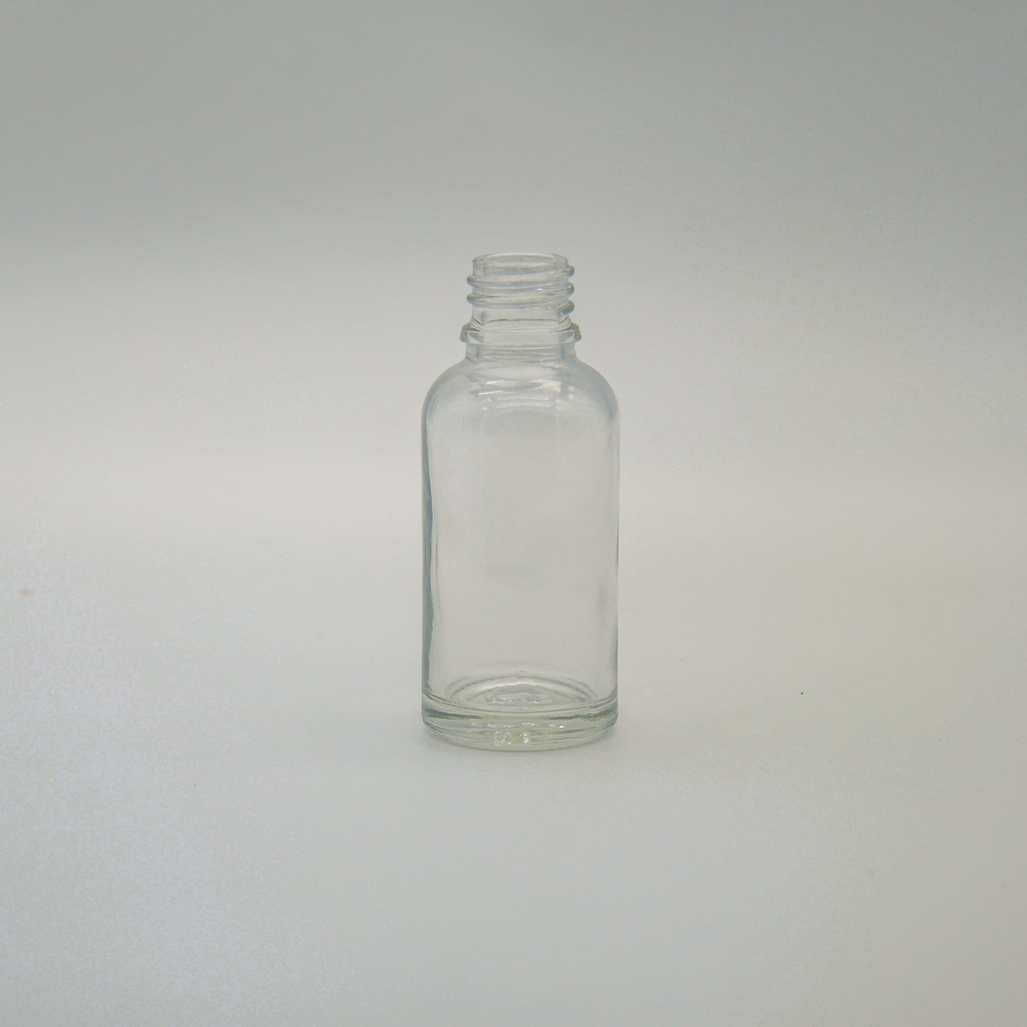 30ml Clear Glass Boston Round Bottle 18 DIN