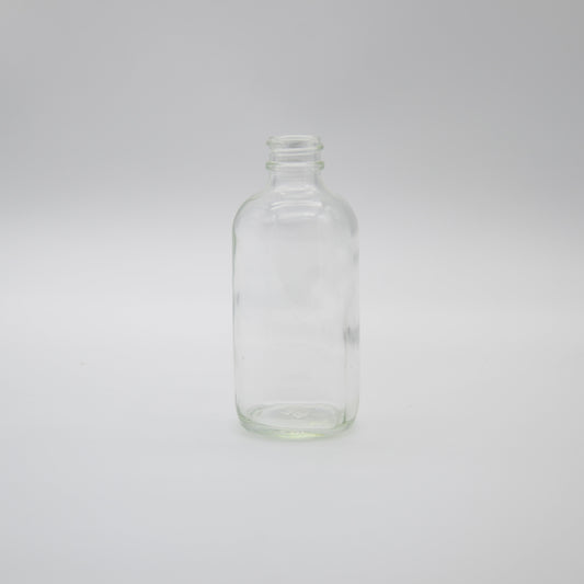 4oz Clear Glass Boston Round Bottle 22/400