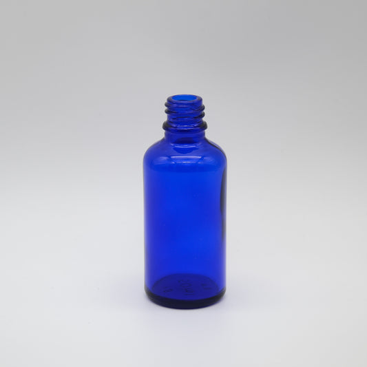 50ml Blue Glass Boston Round Dropper Bottle 18 DIN