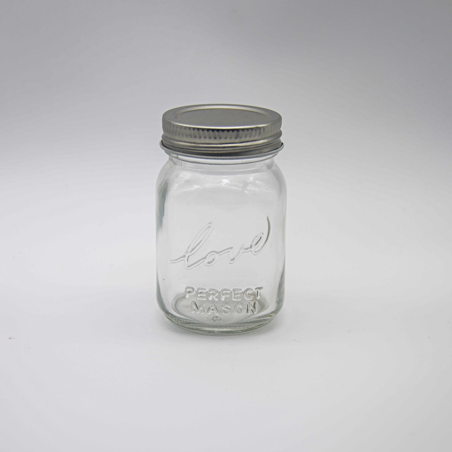 120ml/4oz Clear Glass Love Mini Mason Jar W/ Silver Metal Cap 48mm