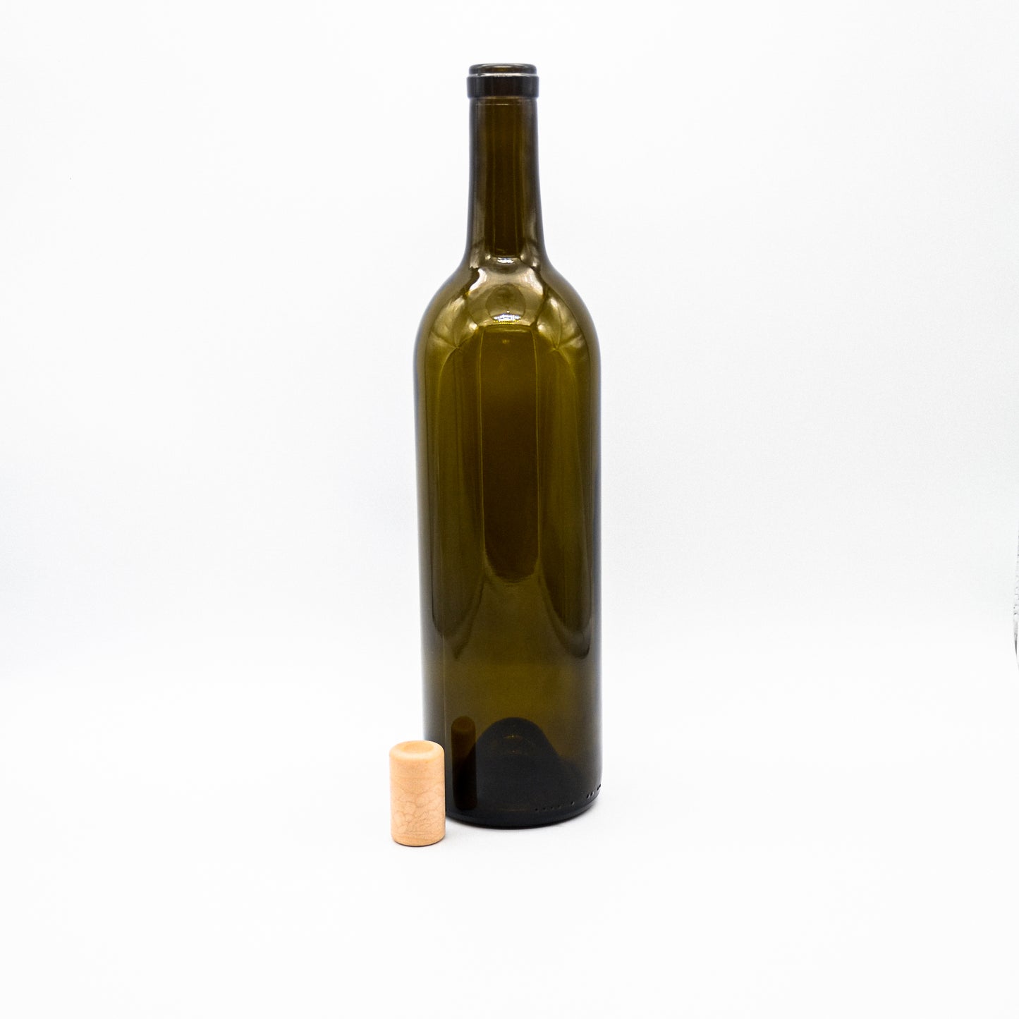 750ml/25oz Green Glass Wine Bottle with Synthetic Cork