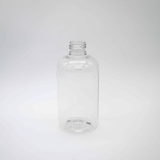 250ml/8oz Clear PETE Plastic Boston Round Bottle 24/410