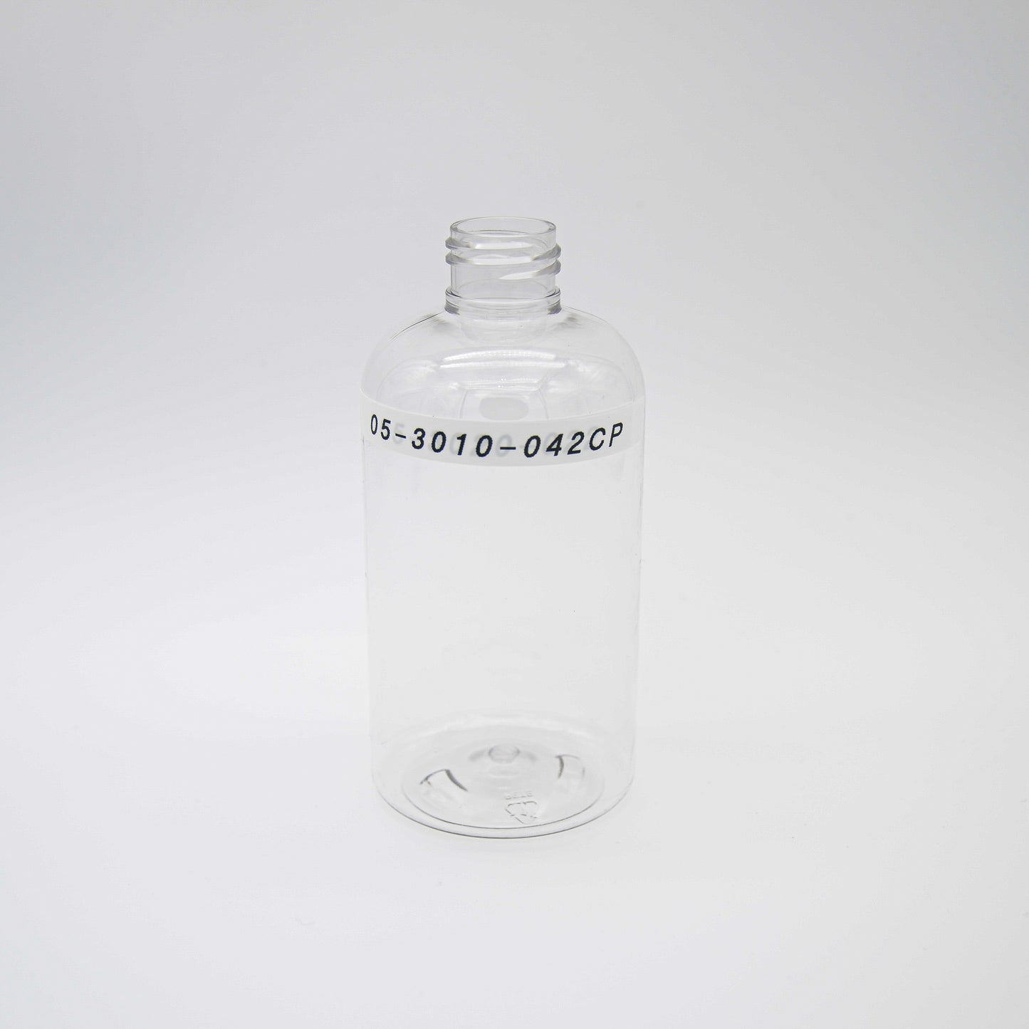 250ml/8oz Clear PETE Plastic Boston Round Bottle 24/410