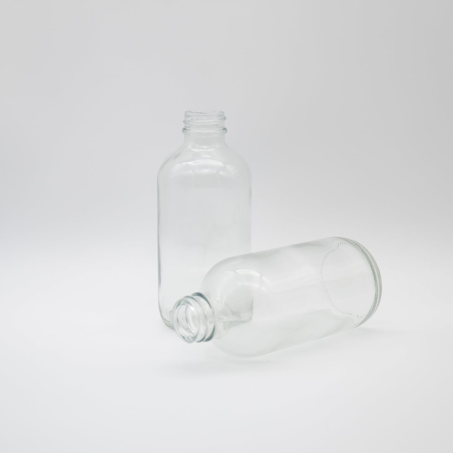 8oz Clear Glass Boston Round Bottle 28/400